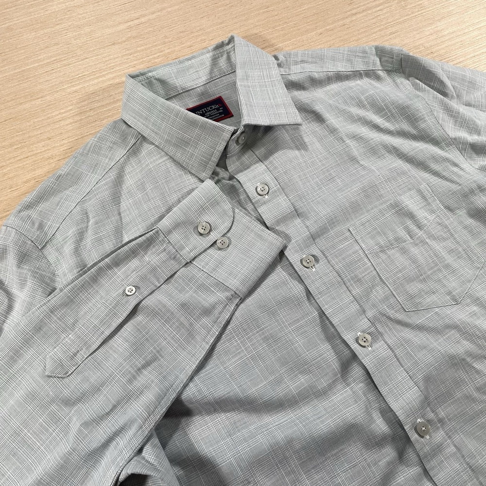 UNTUCKit Shirt Mens M Slim Fit Grey Plaid WF Wrinkle Free Button Up Casual